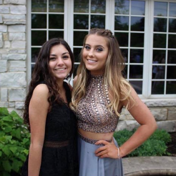 Size 2 long grey prom dress worn once. - Picture 2 of 6